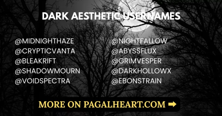 500+ Cool Aesthetic Dark usernames For Girls and Boys 2025